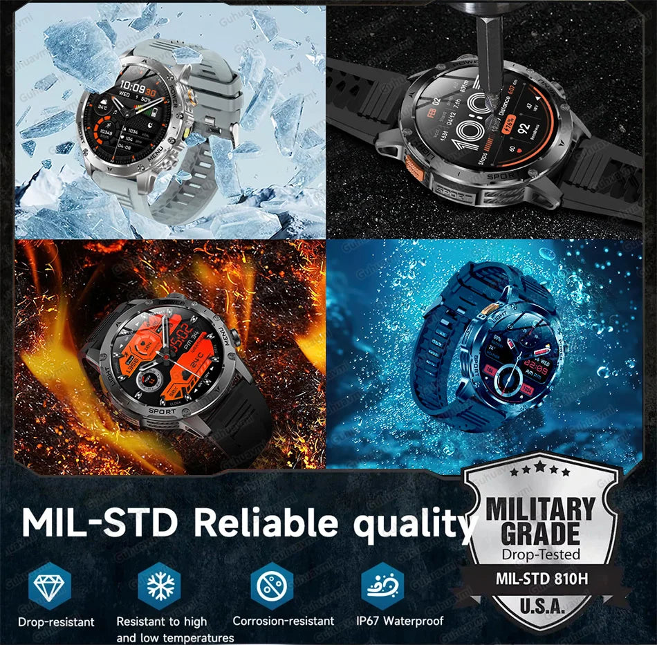 T-REX3 Reloj Inteligente Militar 10ATM Linterna
