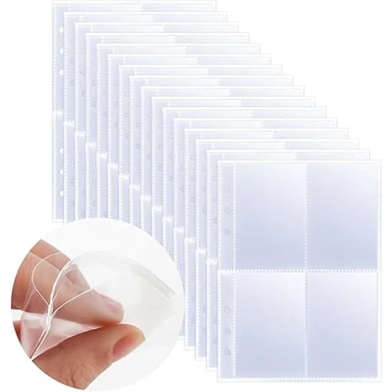 10 Hojas A5 Transparentes de PP con 6 Agujeros para Archivador, Bolsas de Almacenamiento de Fotos, Tarjetas y Datos, Páginas Interiores para Libros