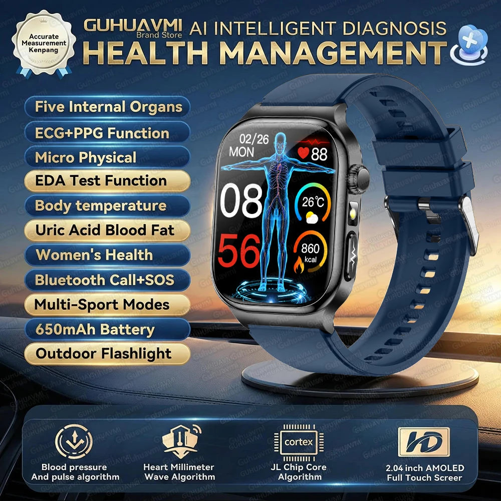 Reloj Inteligente ECG Mujer Bluetooth Voz AI