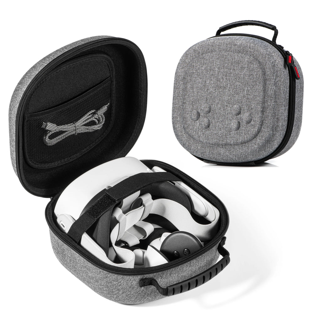 Estuche de transporte duro Compatible con auriculares VR Oculus Meta Quest 3S/Quest 3/Quest 2 y funda de accesorios para controlador táctil