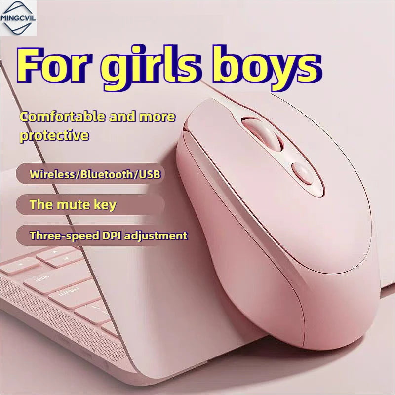 Ratón inalámbrico MINGCVIL, ratón Bluetooth recargable RGB, ratón inalámbrico para ordenador, ratón ergonómico para juegos para ordenador portátil, PC, DPI ajustable