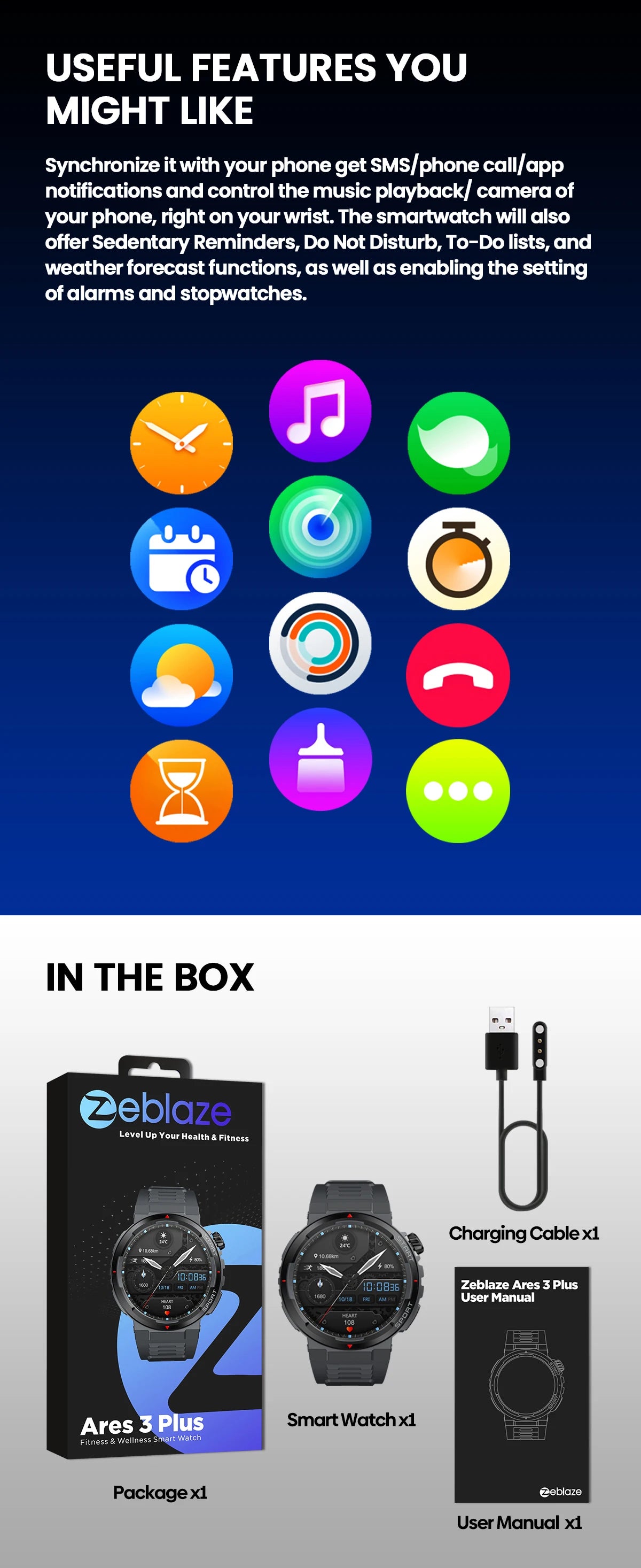 Zeblaze Ares 3 Plus Reloj Inteligente AMOLED