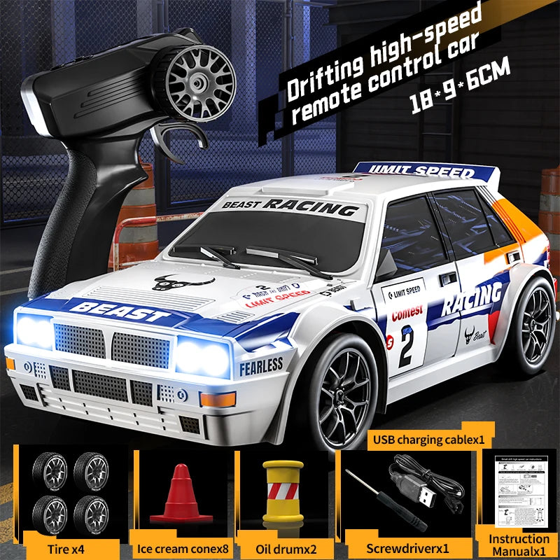 2025 4WD RC Car escala 1:24 tracción en las cuatro ruedas Drift con dos configuraciones de velocidad 20 km/h luz LED juguetes para niños recargable SG204PRO