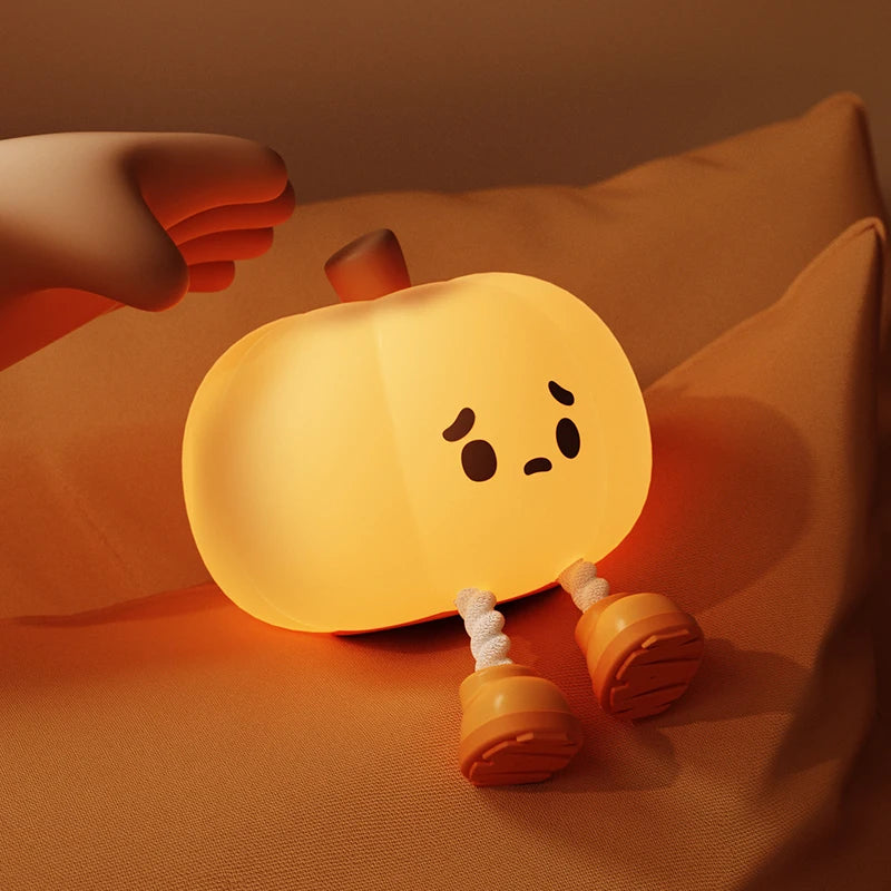Lámpara de noche de silicona para niños, luz de noche de calabaza, decoración de bruja fantasma de Halloween, temporizador regulable, decoración de cabecera, regalo lindo