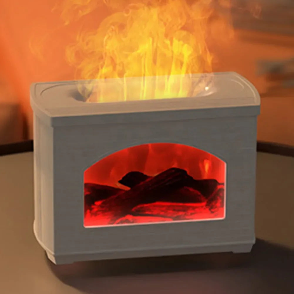 Nuevo humidificador de aire simulado para chimenea, difusor de aceites aromáticos con efecto de llama, humidificadores de aromaterapia para el hogar, pulverizador de niebla, difusor de aire