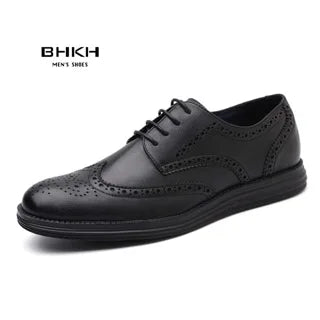 BHKH zapatillas de deporte masculinas Otoño/Invierno traf zapatos casuales de cuero para hombres trabajo de negocios Oficina zapatos de vestir con cordones para hombres talla 47