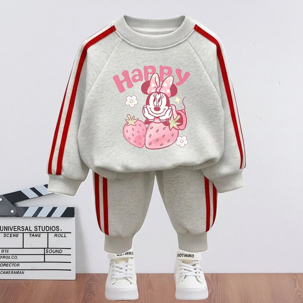 Conjunto deportivo para niñas con sudadera y pantalón a rayas