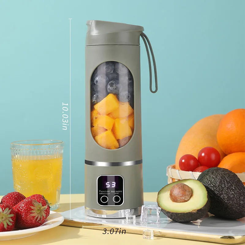 Licuadora Portátil Recargable 450ml con Expulsión de Pulpa