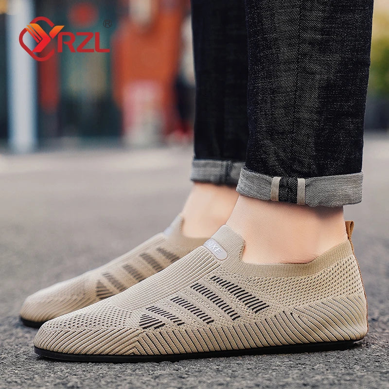 YRZL, mocasines de malla para hombre, mocasines para conducir, zapatos planos con parte inferior fina para caminar, mocasines informales antideslizantes transpirables, zapatos de verano para hombre