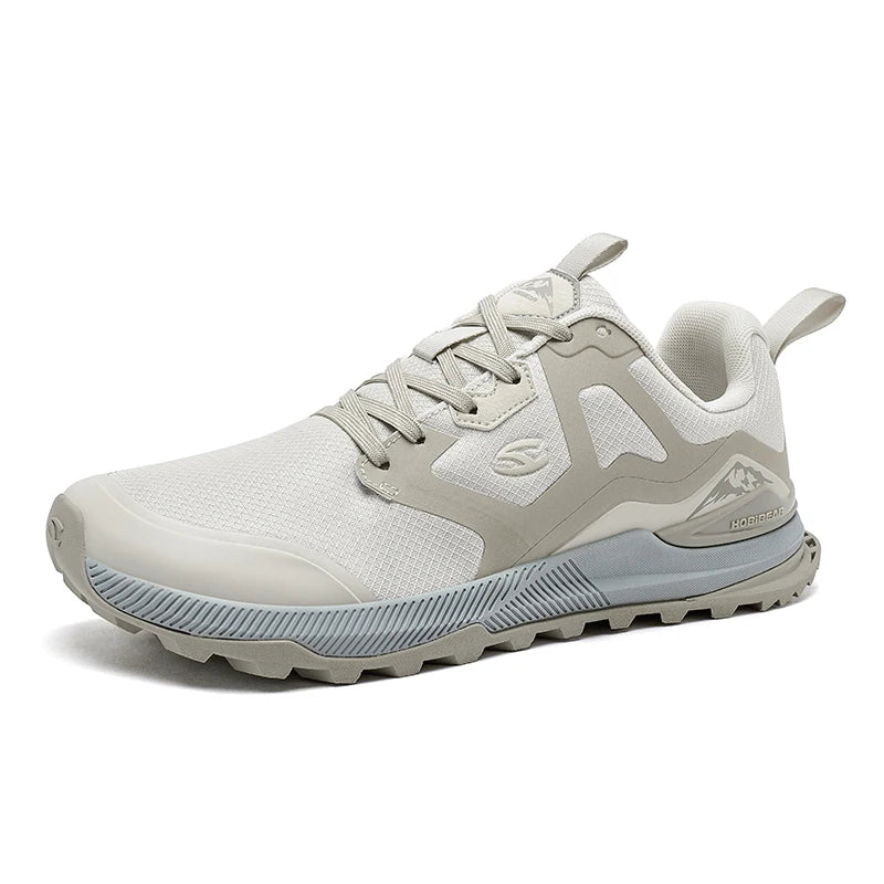 HOBIBEAR Zapatillas de senderismo unisex con cordones Zapatos para caminar Viajes al aire libre Zapatillas de deporte de cuero artificial