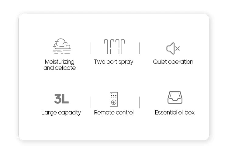 Humidificador de Aire 3L con Control Remoto y Difusor de Aromas