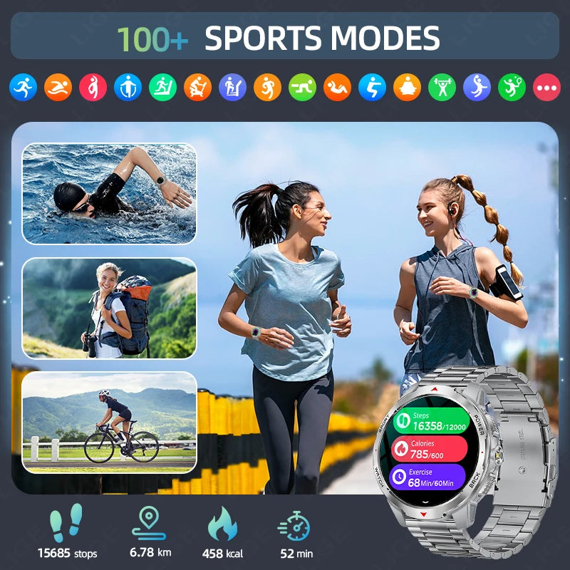LIGE Reloj Inteligente Exterior 1100mAh Brújula
