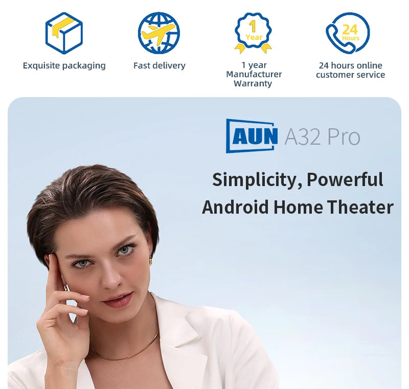 AUN A32 Pro Android 13 proyector portátil cine en casa MINI juegos para niños proyectores LED 3D WIFI para teléfono 4K Video 1080P