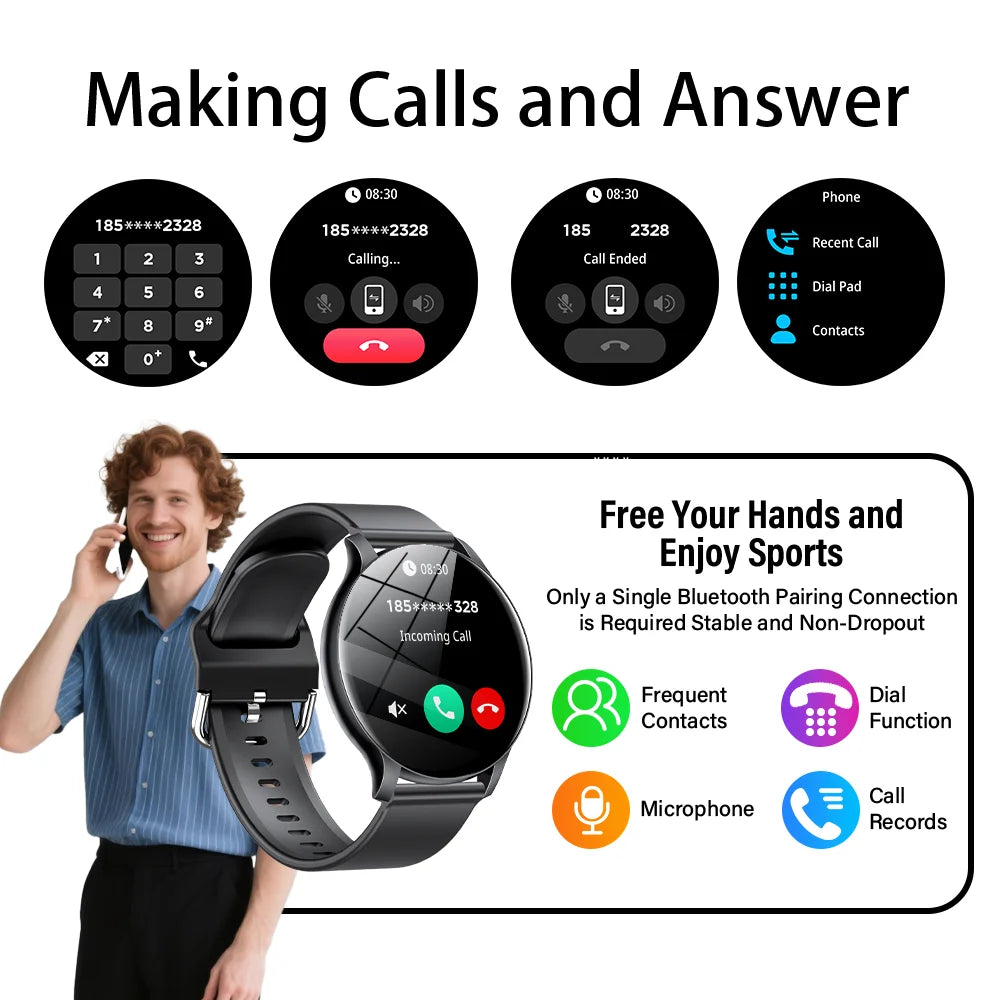 LAXASFIT Reloj Inteligente Táctil Bluetooth