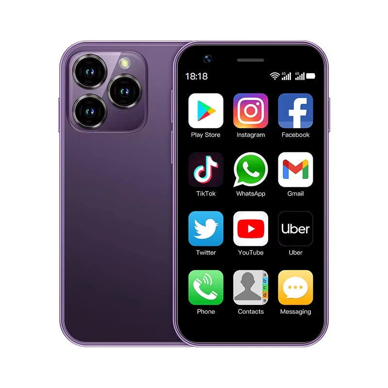 Mini Teléfono Inteligente ONEMYTH XS16 Azul de 3 Pulgadas |   4G Doble SIM Doble Modo de Espera |   Memoria de 3+64 GB |   Teléfono Pequeño con Reconocimiento Facial de Play Store