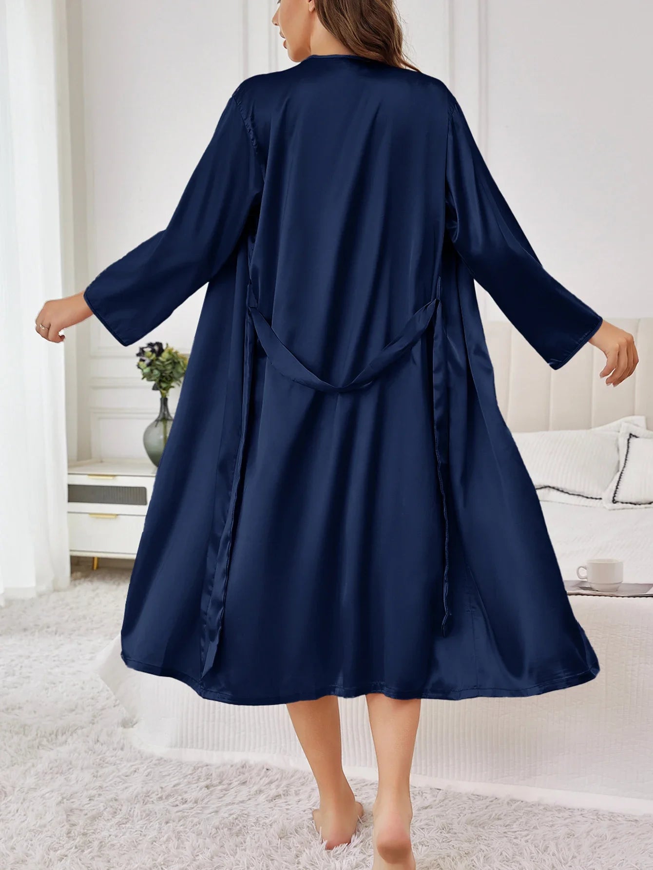 Bata de Satén para Mujer con Cinturón - Elegante y Sedosa