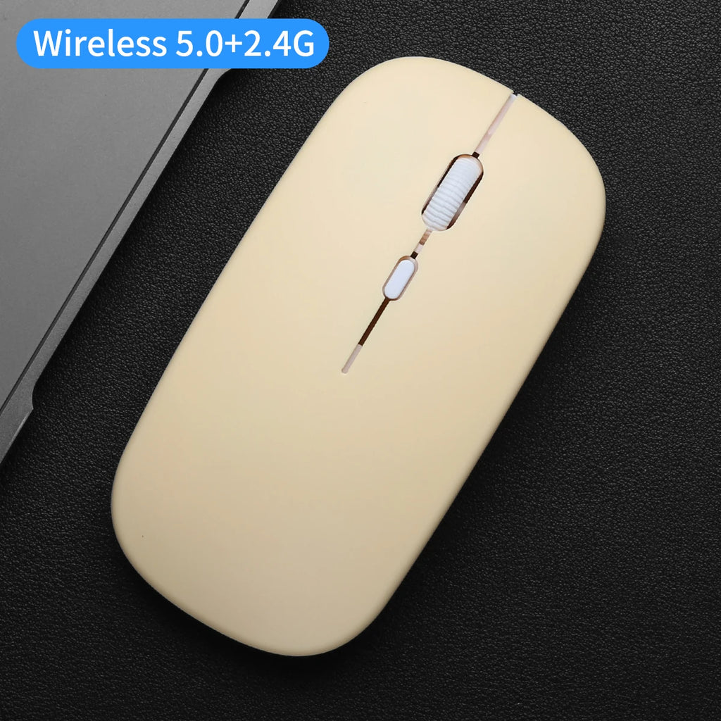 Ratón inalámbrico portátil compatible con Bluetooth 2,4 GHz modos duales ratón de ordenador con Nano receptor para Notebook PC portátil Macbook