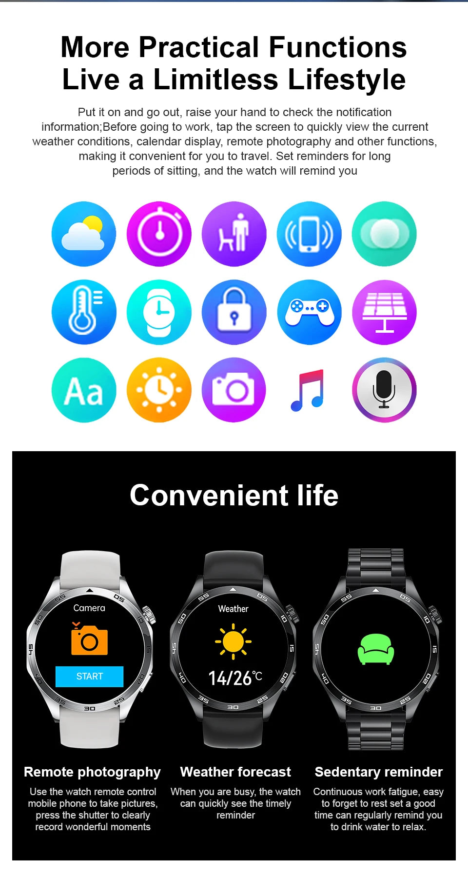 Nuevo Reloj Inteligente GT4Pro 2026 para Android e iOS, con NFC, Rastreador GPS, Pantalla AMOLED HD de 360*360, Monitor de Ritmo Cardíaco, Llamadas Bluetooth
