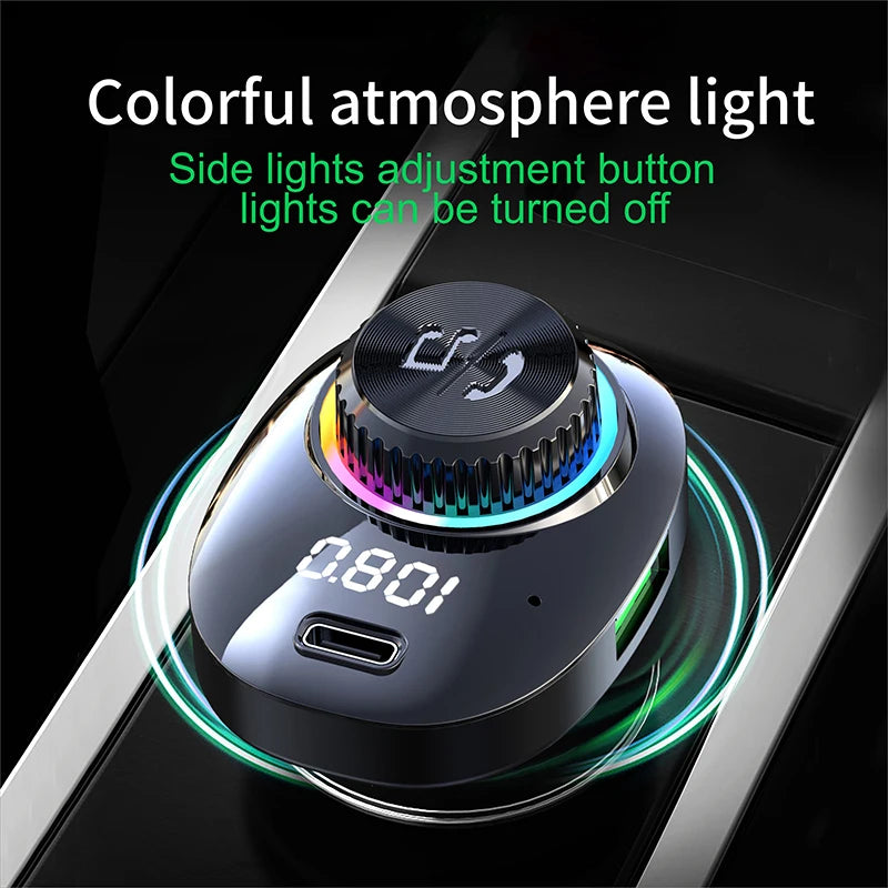 Transmisor FM Bluetooth 5.0 para Auto DYBO, Carga Rápida QC3.0 PD20W