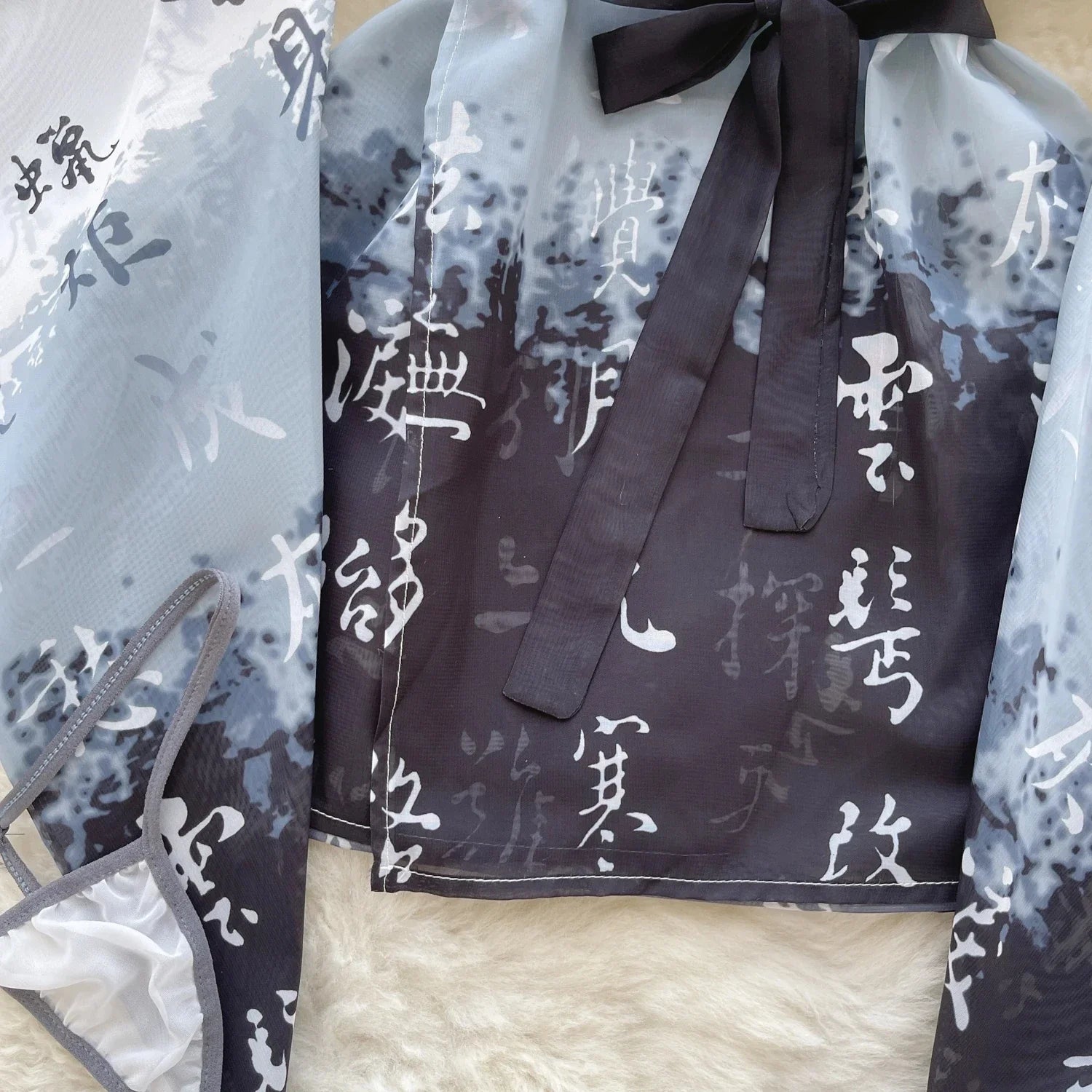 Albornoz de una pieza con estampado de Kimono japonés para mujer, ropa de dormir Sexy, Pijamas informales de manga holgada, conjuntos de bata