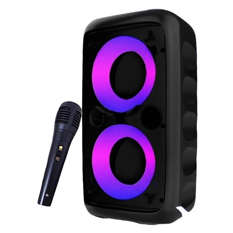 Altavoz inalámbrico De Karaoke con Bluetooth, Subwoofer portátil con micrófono, Radio, lámpara FM, caja De sonido, música, LED, TWS, Caixa De Som