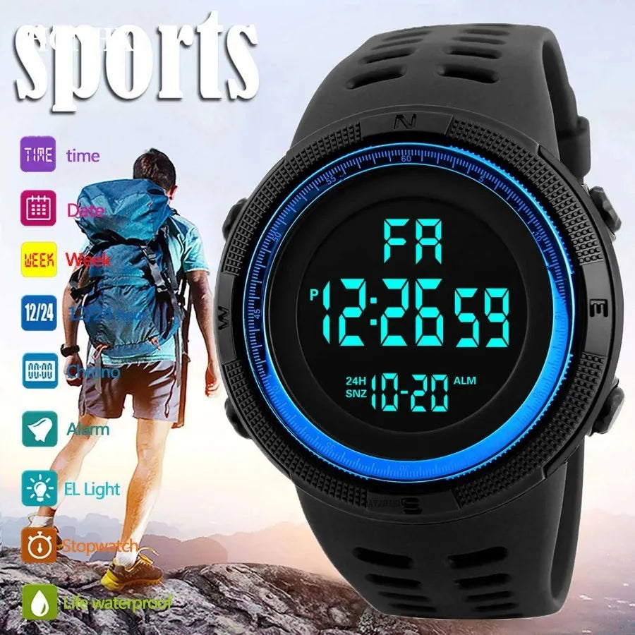 Reloj Digital LED Deportivo Militar Multifunción