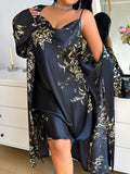 Pijama de Dos Piezas para Mujer Talla Grande, Estampado Floral