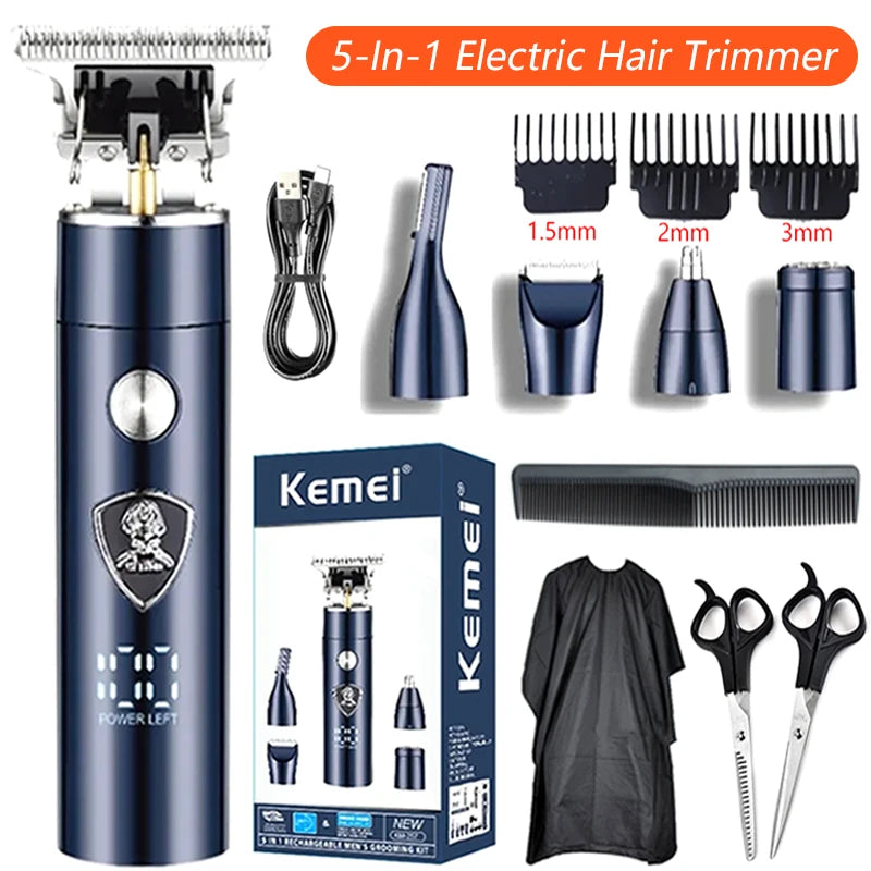 Kemei Recortadora de Pelo 5 en 1 para Hombre