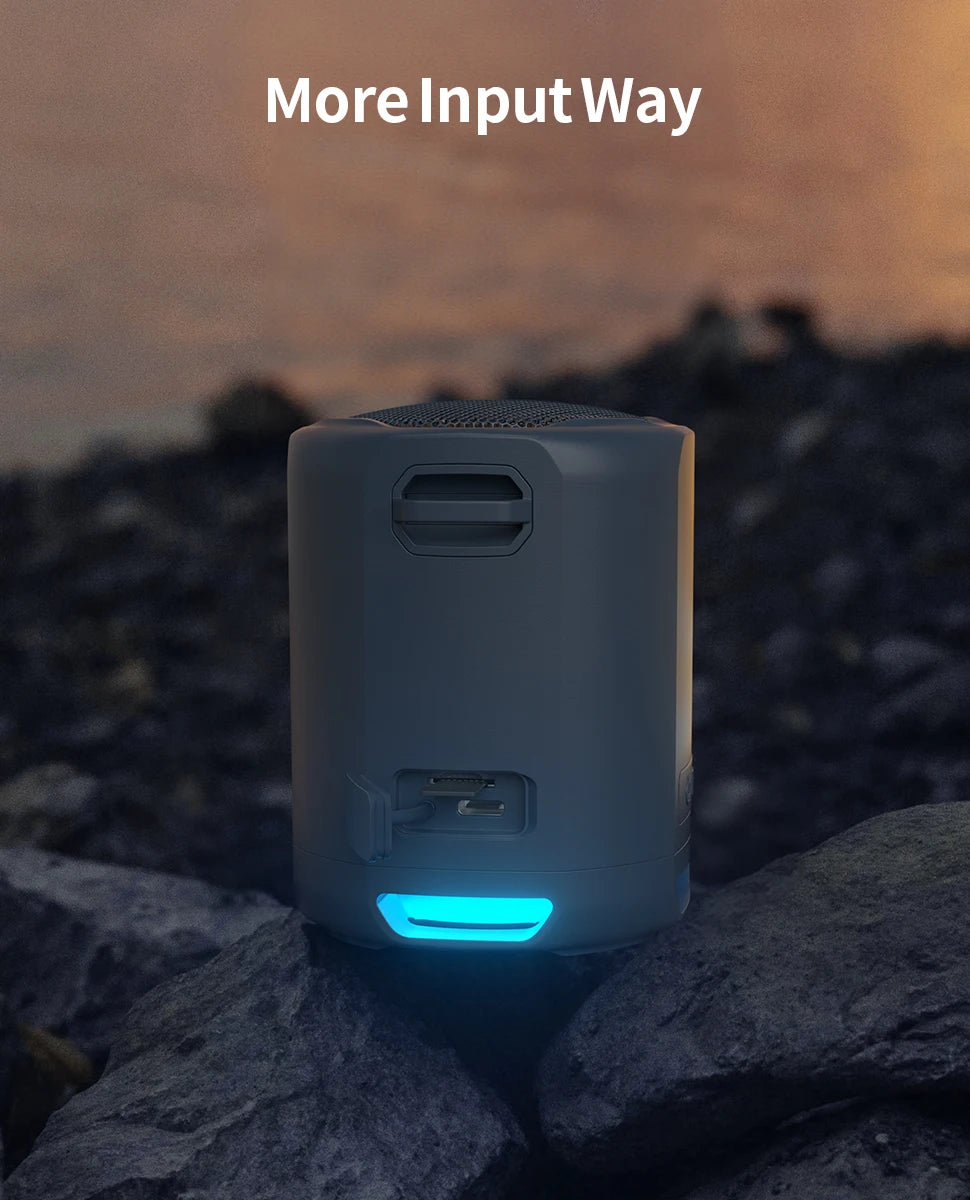 MLOVE Altavoz Bluetooth portátil, Bluetooth 5.3, luces RGB, sonido compacto de alta fidelidad, conectividad TWS