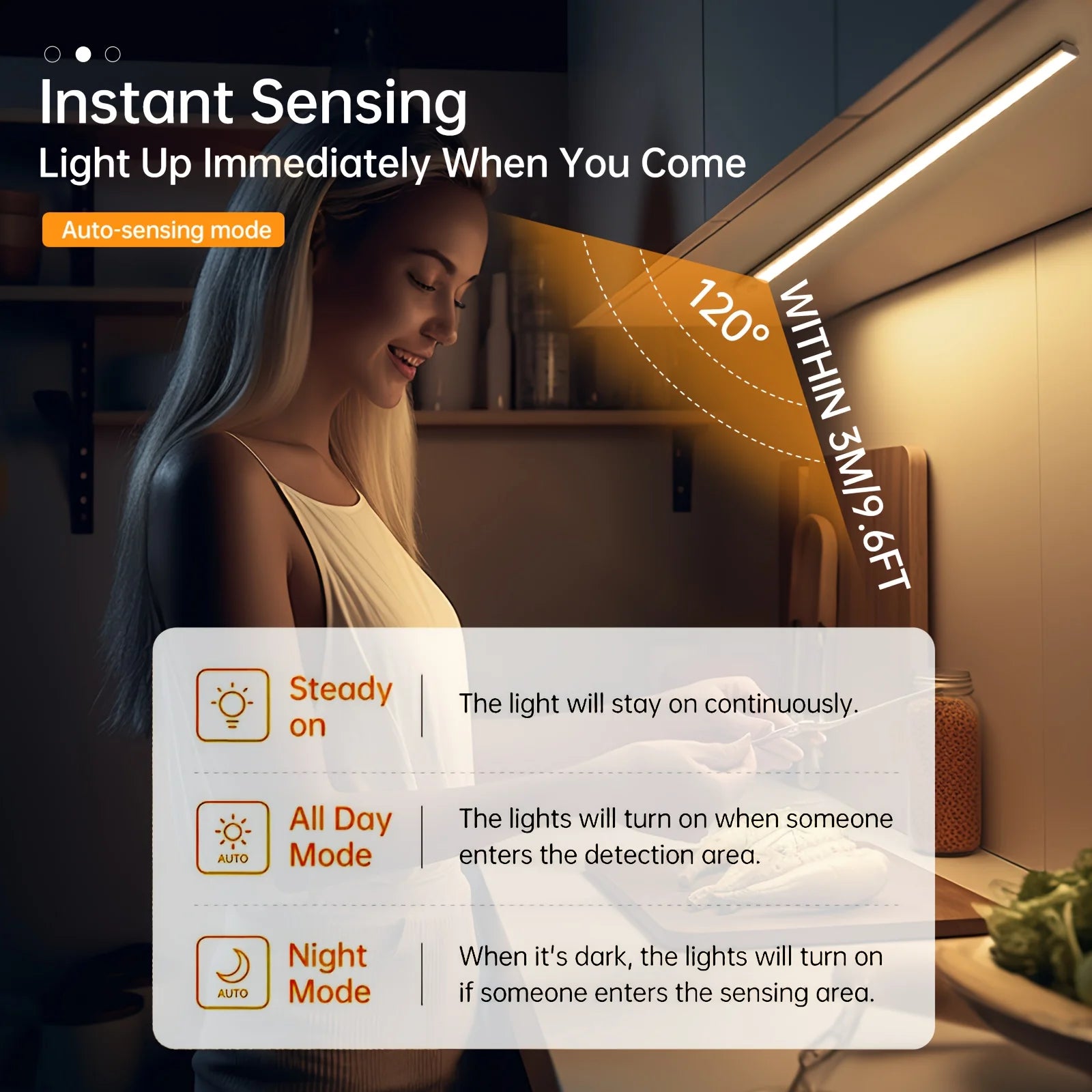 Luz LED para Gabinete con Sensor de Movimiento USB-C