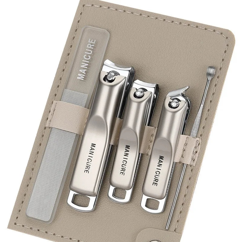 Set Profesional de Manicura y Pedicura de 5 Piezas con Caja de Almacenamiento Portátil, Herramientas Completas para el Cuidado de las Uñas para el Hogar y Viajes
