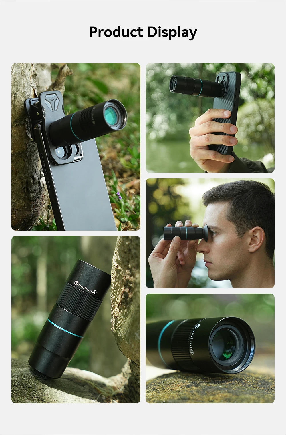 Lente Teleobjetivo APEXEL HD 6X para iPhone, Samsung y Smartphones