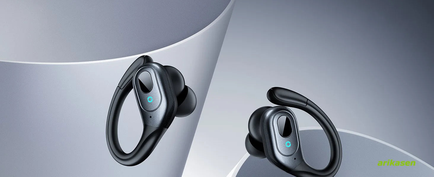 Auriculares inalámbricos con Bluetooth 5,3, cascos deportivos con 75H de tiempo de reproducción, IPX7, resistentes al agua, pantalla LED, graves profundos
