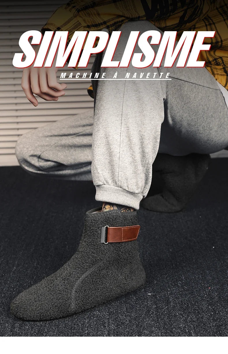 YRZL, zapatos de algodón de invierno, botines para hombre, zapatillas ligeras sin cordones cálidas, mocasines de algodón de felpa para interiores, zapatos cálidos de invierno para hombre