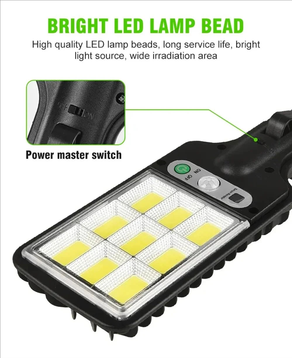 Lámpara Solar LED de Pared para Jardín con Sensor de Movimiento