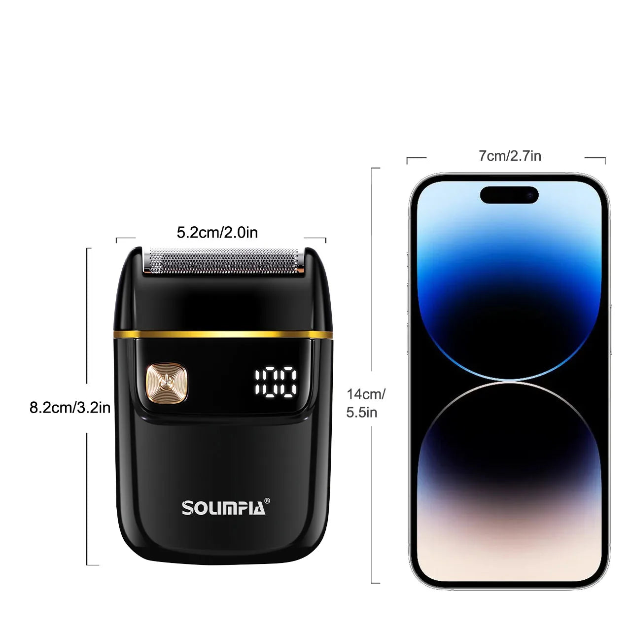 Mini Afeitadora Eléctrica para Hombre, Maquinilla de Afeitar Eléctrica Recargable Portátil con Pantalla LED, Cabezal de Afeitado Flotante, Afeitadora en Seco y Húmedo
