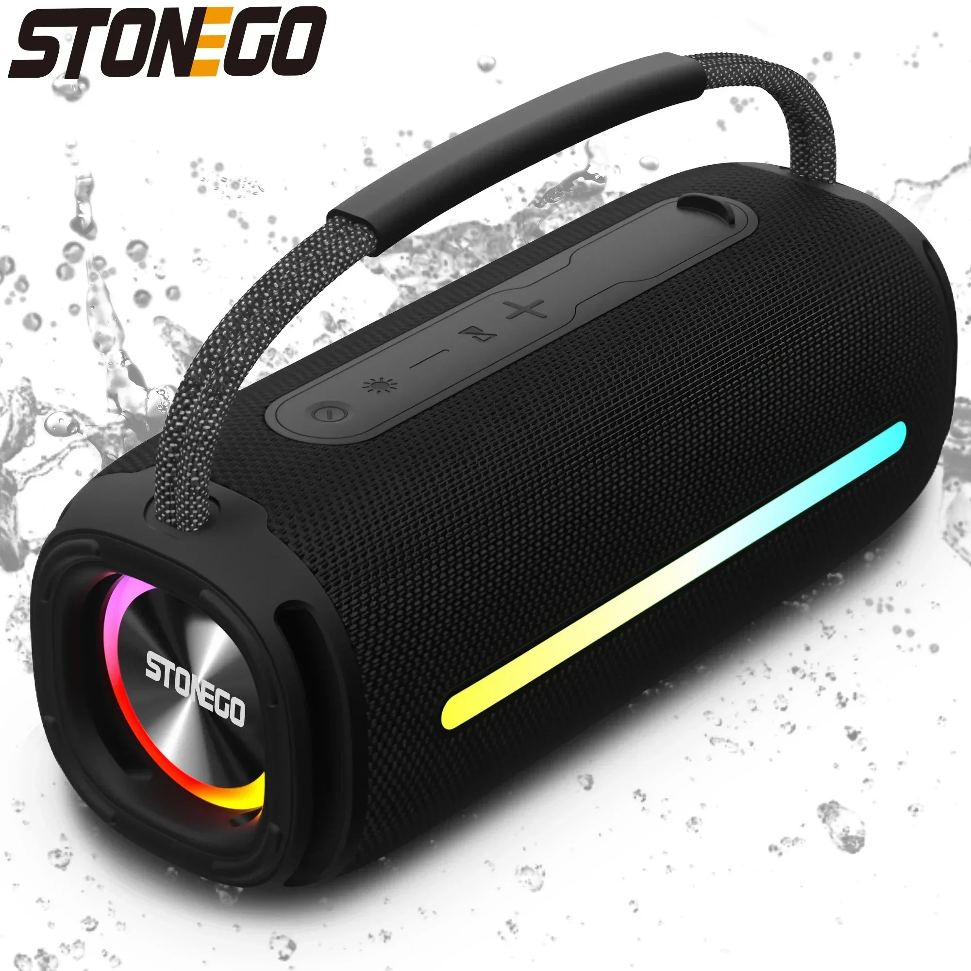 Altavoz inalámbrico portátil Bluetooth 5,3, linterna RGB IPX6, resistente al agua, potente Subwoofer, Audio de alta calidad para exteriores