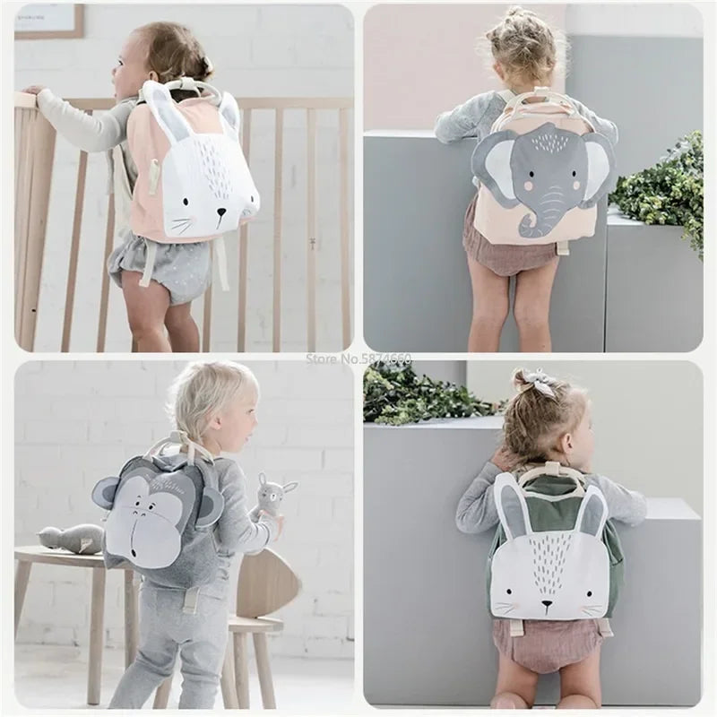 Mochila para niños, mochila escolar para niños pequeños, bonita mochila escolar para niños, bolso ligero para niño y niña, bolso de conejo, mariposa y León