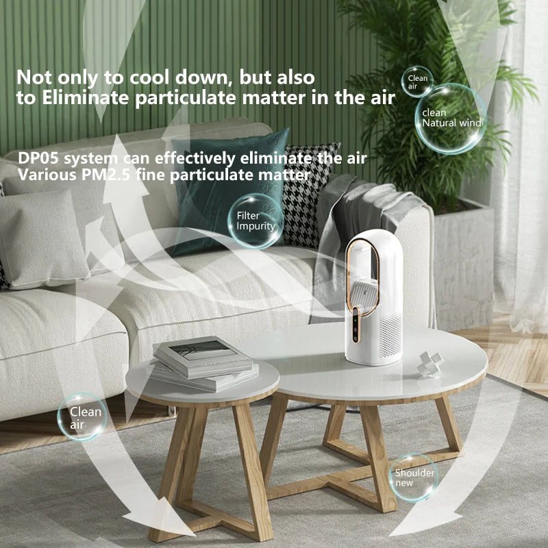 Enfriador de Aire USB Sin Aspas con 6 Velocidades y Temporizador