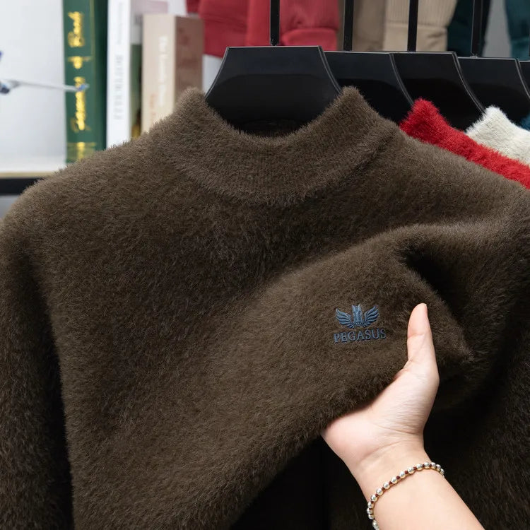 Buzo de Cuello Semi Alto para Hombre – Tejido Cálido de Invierno