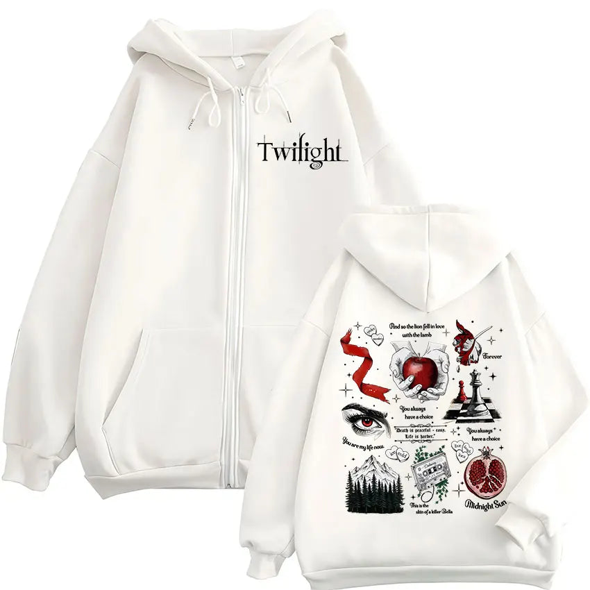 Buzo con Capucha y Cremallera Twilight - Estilo Hip Hop Unisex