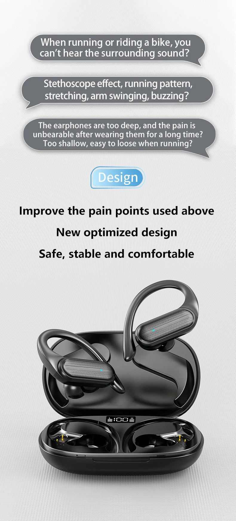 MZYMI Auriculares Bluetooth 5.3 Pantalla Digital