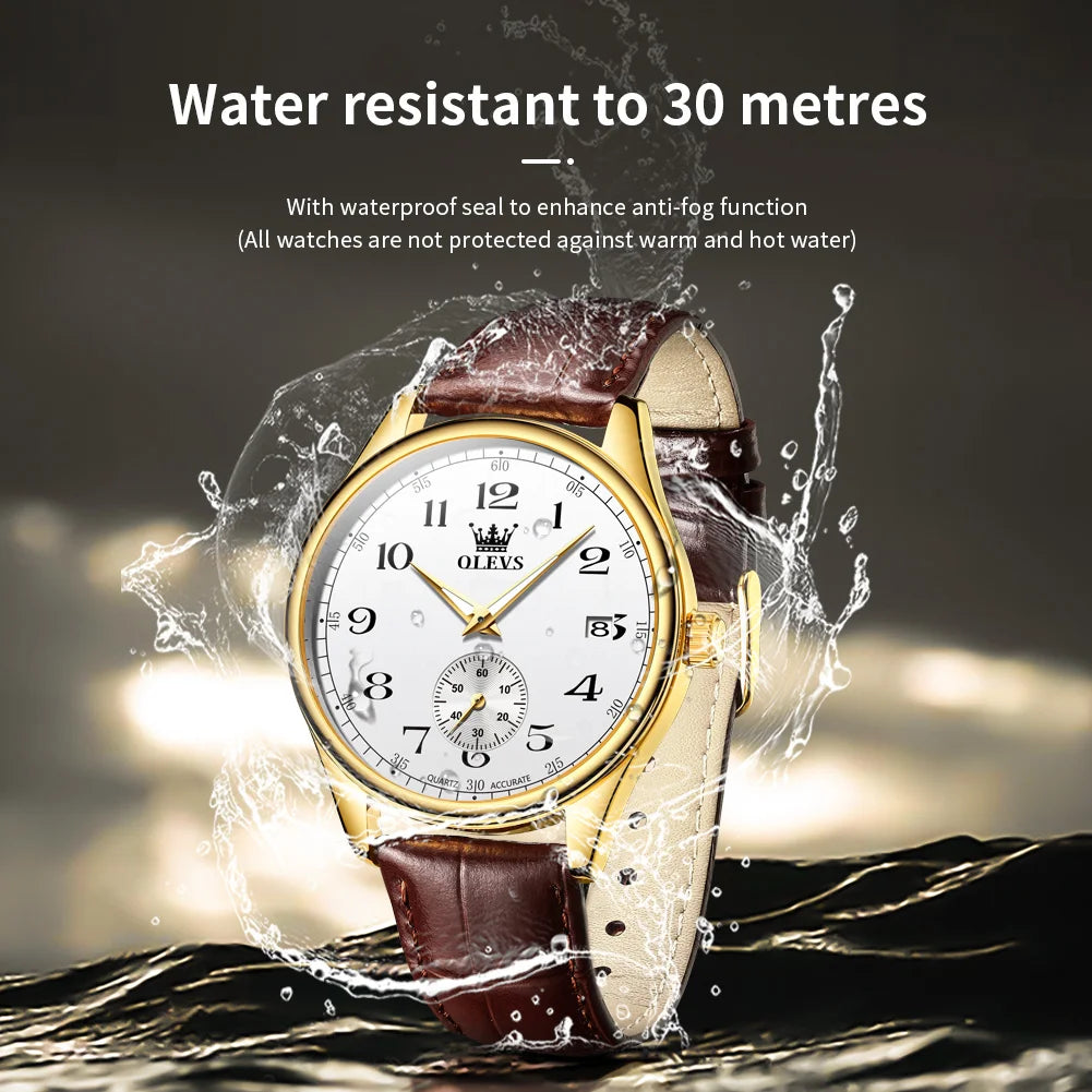 Reloj de Cuarzo OLEVS 3622 para Hombre, Resistente al Agua, Luminoso