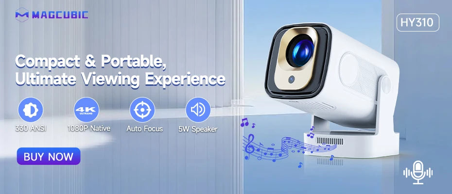 Magcubic HY320 Mini proyector nuevo nativo 720P Android 11 4K 300ANSI Wifi6 BT5.0 cine portátil al aire libre 180 °   Proyector giratorio