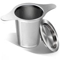 LMETJMA-colador de malla para infusor de té de acero inoxidable, con asas dobles, de gran capacidad, para empare el té de hojas sueltas, JT209