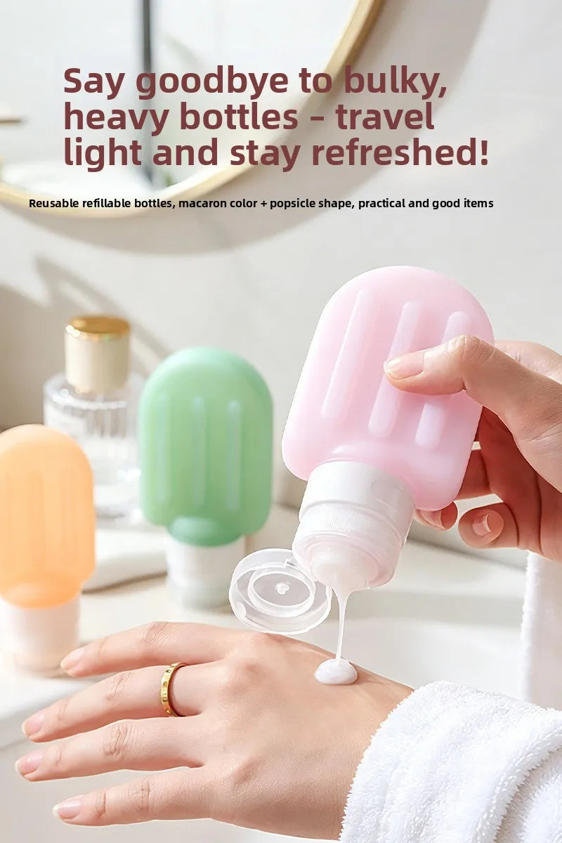 Juego de 3 Botellas Dispensadoras de Silicona Suave para Viaje, a Prueba de Fugas, Portátiles para Champú, Gel de Ducha, Maquillaje y Loción