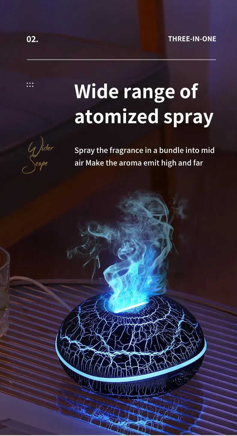 Humidificador Llama Simulada con Luz Nocturna