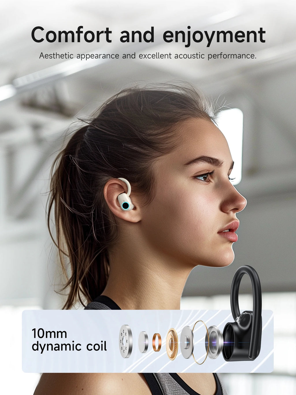HOCO EQ8 Auriculares Bluetooth 5.3 Pantalla LED HiFi