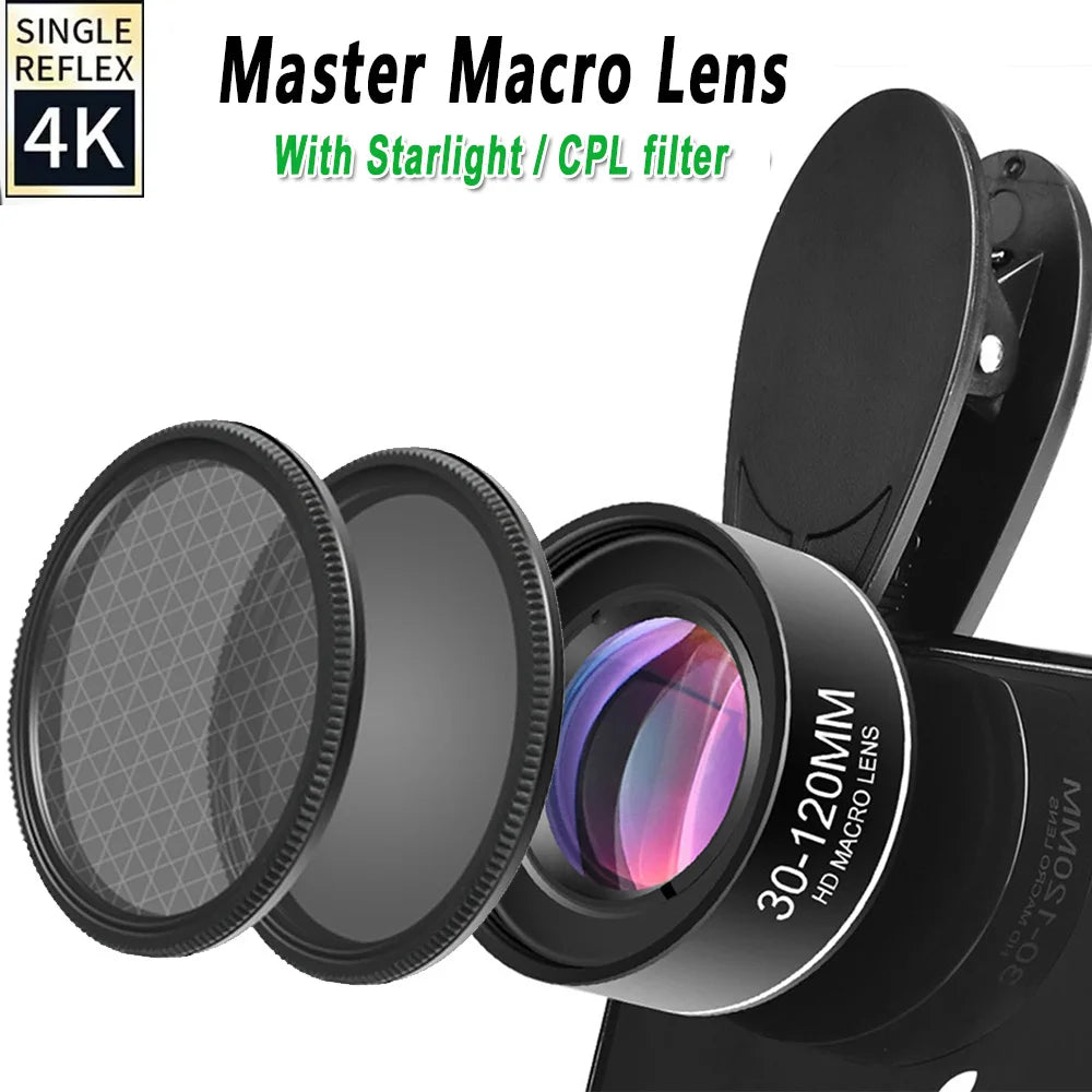 Lente Macro Universal para Teléfono con Filtros CPL y Starlight