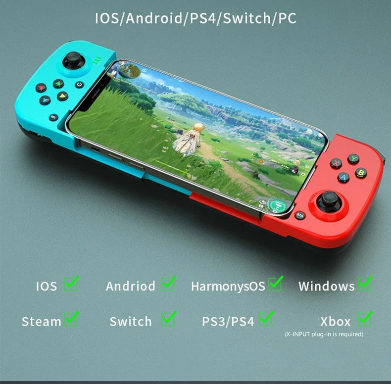 Controlador de juegos extensible inalámbrico D3 compatible con Bluetooth para teléfonos móviles Android Ios PC Gamepad Joystick Control de juego